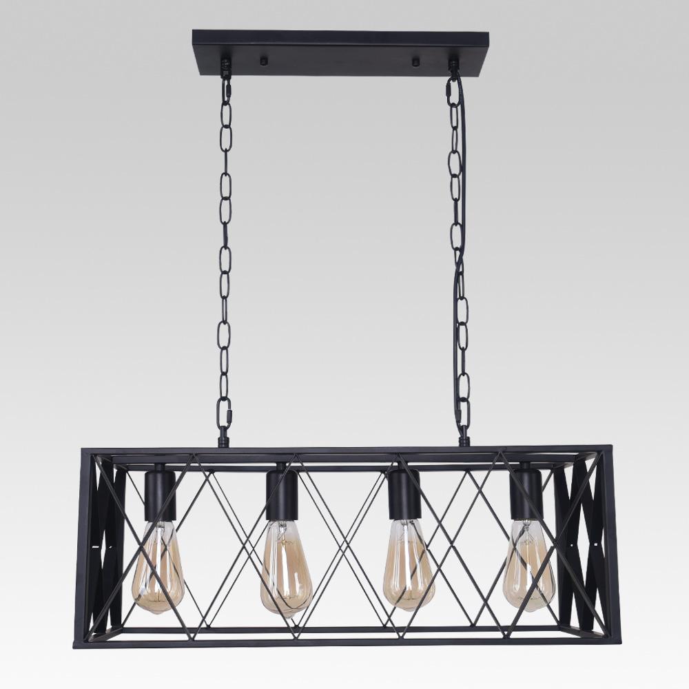 PendantLightia-Modern 4-Light Rectangular Chandelier-Chandeliers-Default Title-