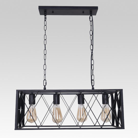 PendantLightia-Modern 4-Light Rectangular Chandelier-Chandeliers-Default Title-