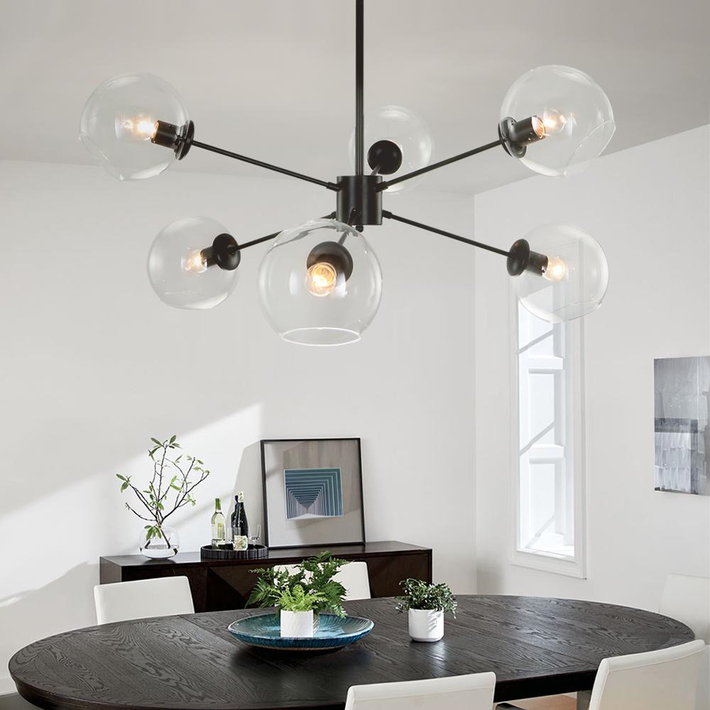 PendantLightia-Modern 6-light Glass Hanging Sputnik Light-Pendants-Default Title-