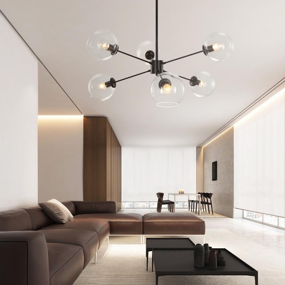 PendantLightia-Modern 6-light Glass Hanging Sputnik Light-Pendants-Default Title-