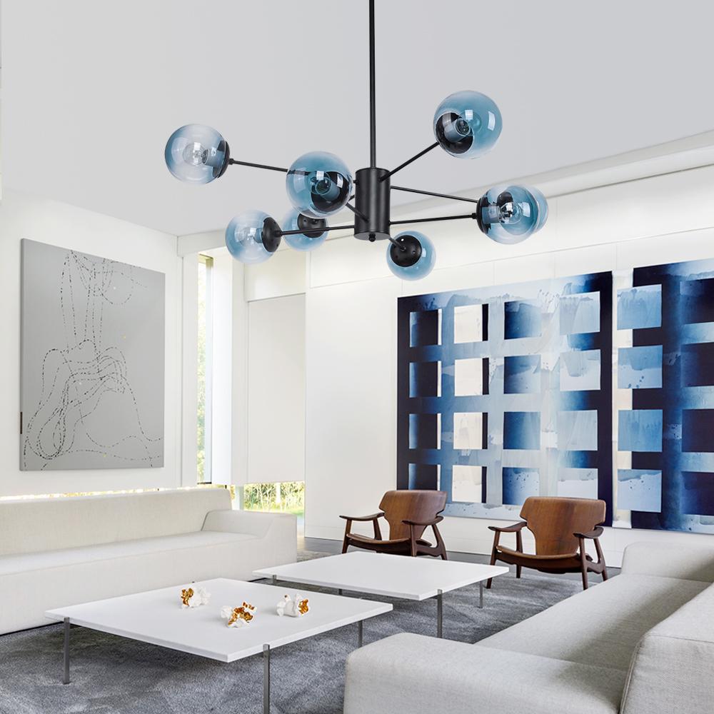 PendantLightia-Modern 8-light Blue Bubble Sputnik Light-Chandeliers-Default Title-