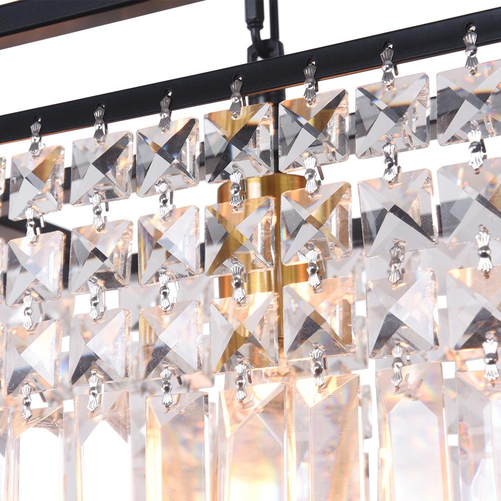 PendantLightia-Modern Crystal 5-light Rectangular Chandelier-Chandeliers-Default Title-