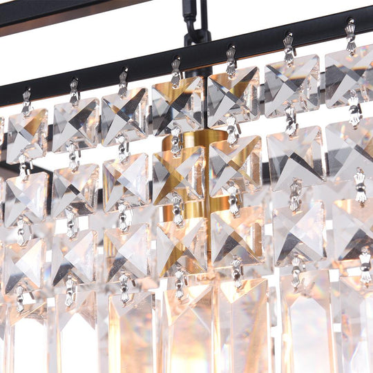 PendantLightia-Modern Crystal 5-light Rectangular Chandelier-Chandeliers-Default Title-