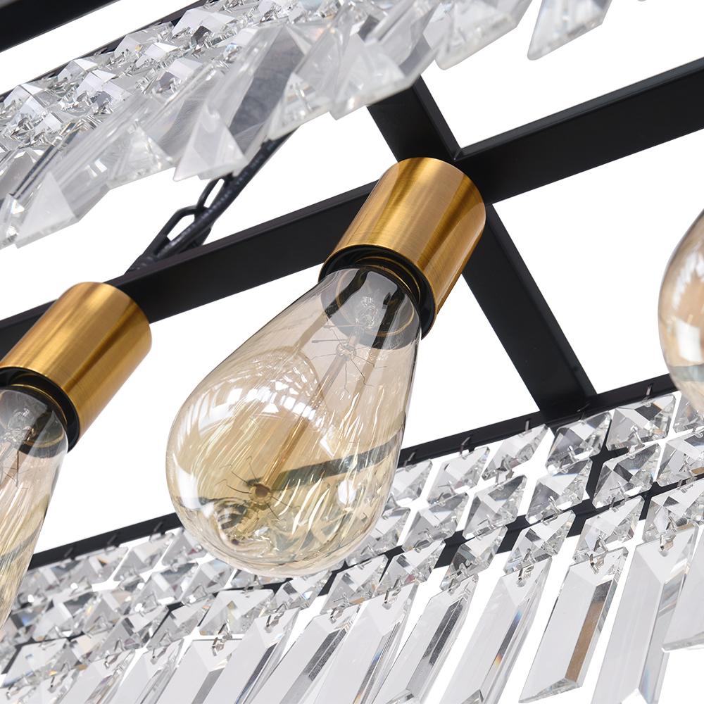 PendantLightia-Modern Crystal 5-light Rectangular Chandelier-Chandeliers-Default Title-