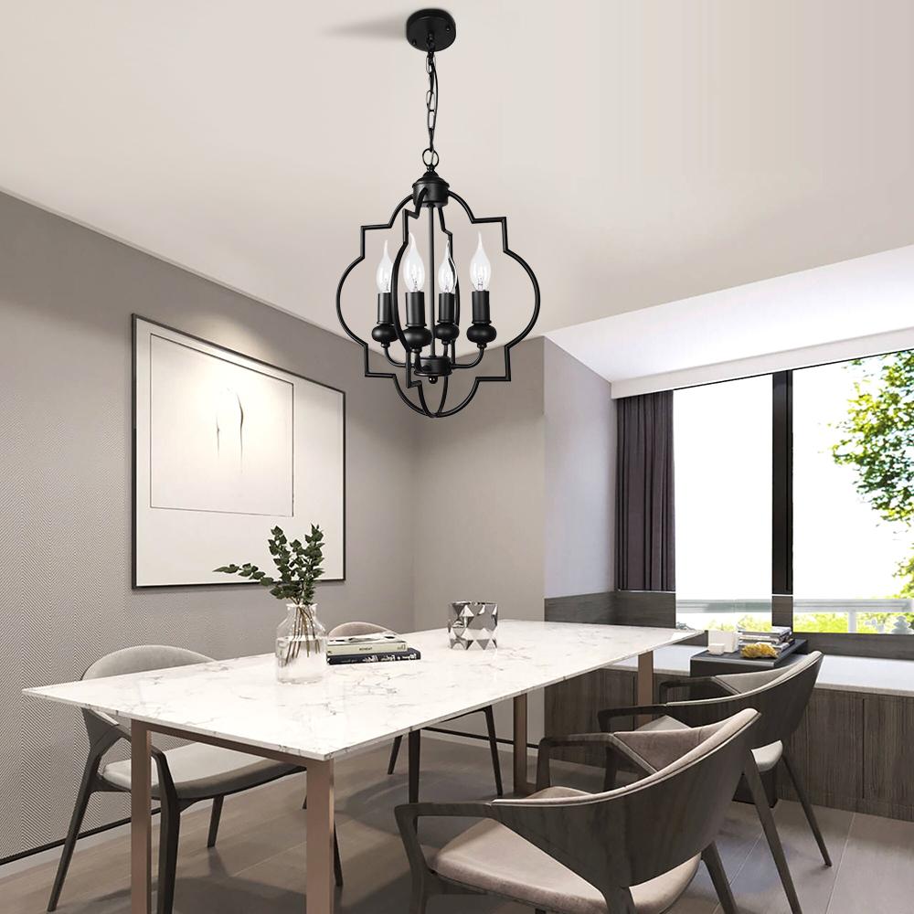 PendantLightia-Modern Farmhouse Cage Pendant Light-Pendants-Black-
