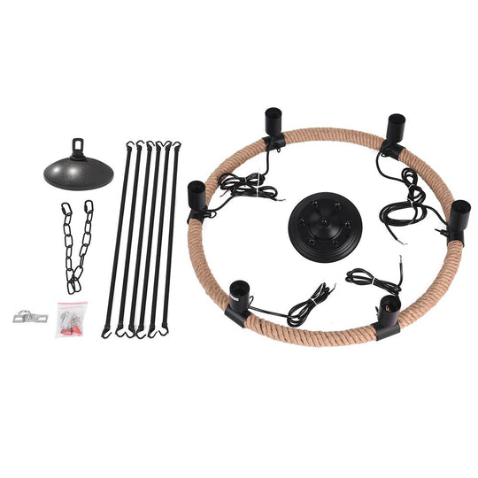 PendantLightia-Modern Farmhouse Wagon Wheel Light Fixture-Chandeliers-8Lt-
