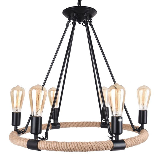 PendantLightia-Modern Farmhouse Wagon Wheel Light Fixture-Chandeliers-8Lt-