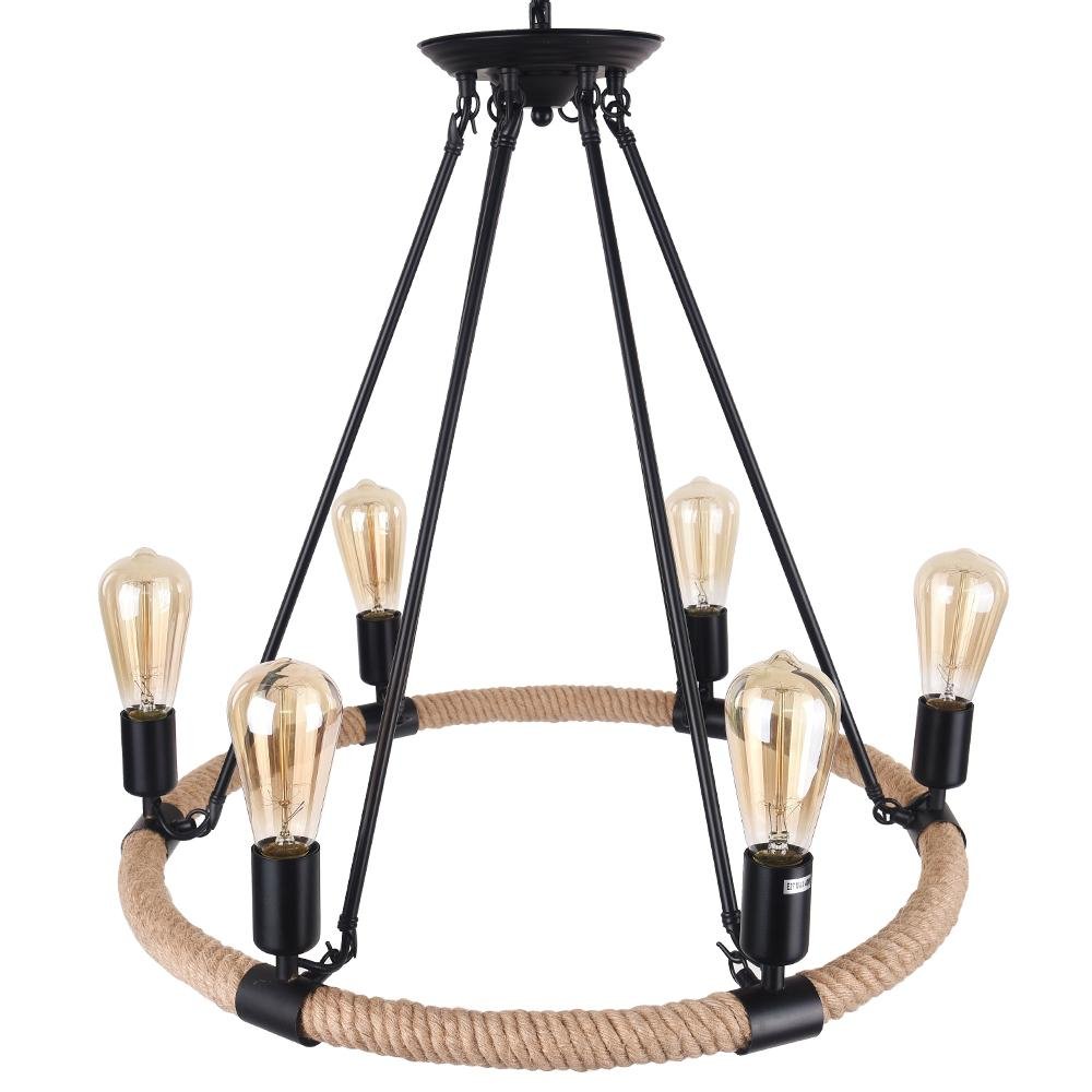 PendantLightia-Modern Farmhouse Wagon Wheel Light Fixture-Chandeliers-8Lt-