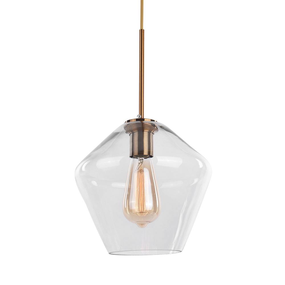 PendantLightia-Modern Geometric Clear Glass Shades Hanging Pendant Lights-Pendants-M-Clear Glass