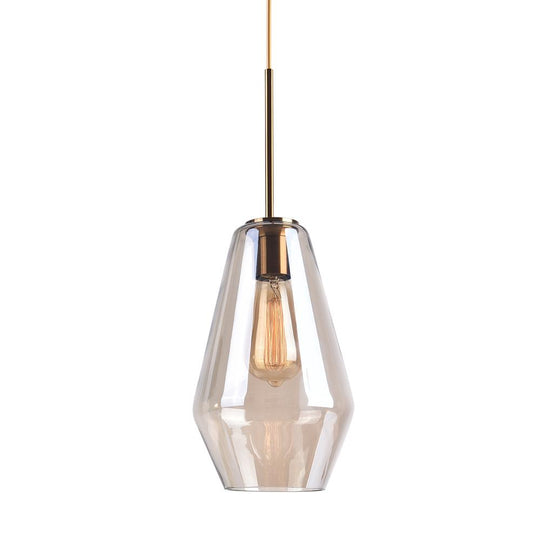 PendantLightia-Modern Geometric Clear Glass Shades Hanging Pendant Lights-Pendants-S-Amber Glass