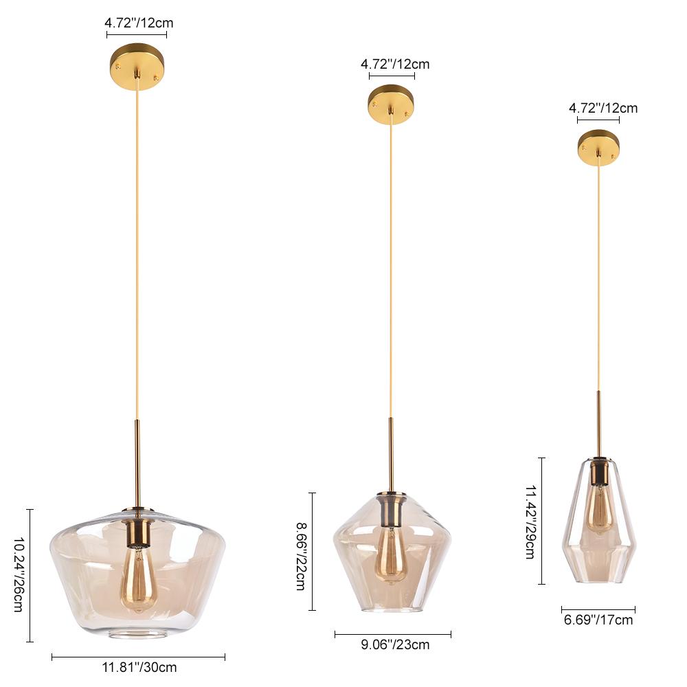 PendantLightia-Modern Geometric Clear Glass Shades Hanging Pendant Lights-Pendants-S-Clear Glass