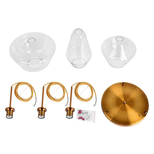 PendantLightia-Modern Geometric Clear Glass Shades Hanging Pendant Lights-Pendants-S-Clear Glass