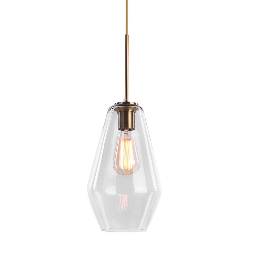 PendantLightia-Modern Geometric Clear Glass Shades Hanging Pendant Lights-Pendants-S-Clear Glass