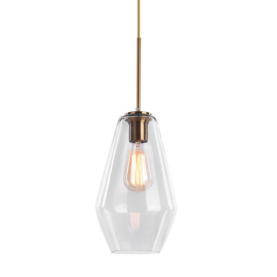 PendantLightia-Modern Geometric Clear Glass Shades Hanging Pendant Lights-Pendants-S-Clear Glass
