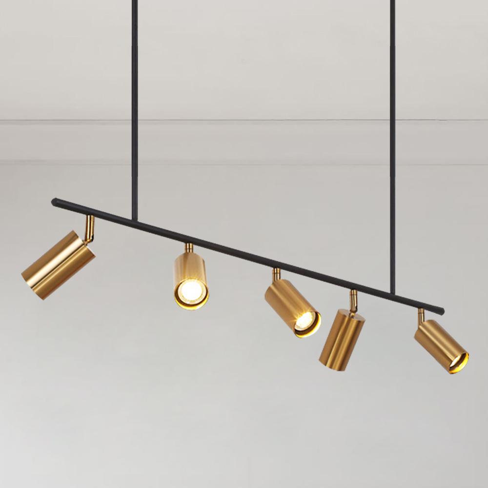 PendantLightia-Modern Kitchen Island Linear Track Light Fixtures-Pendants-Gold-