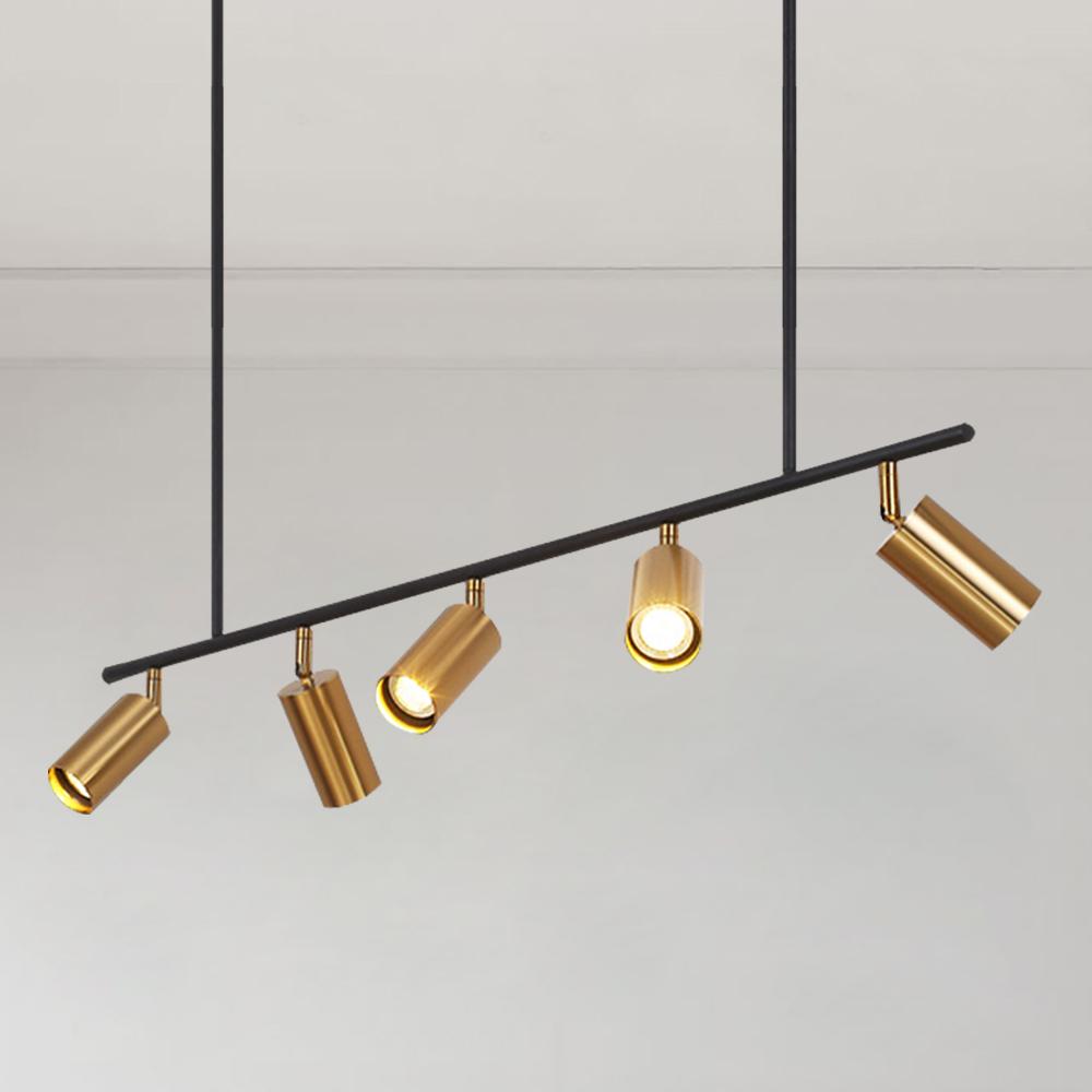 PendantLightia-Modern Kitchen Island Linear Track Light Fixtures-Pendants-Gold-