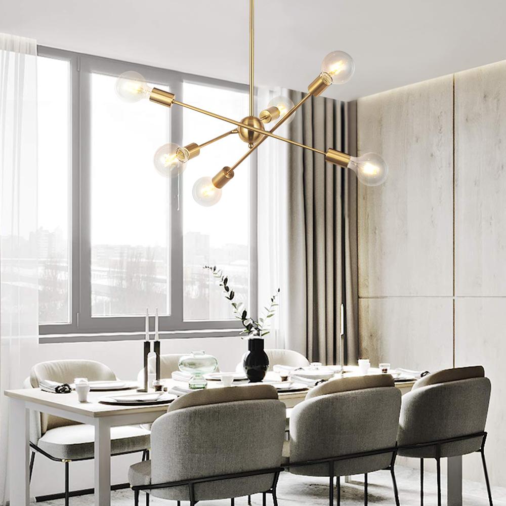 PendantLightia-Modern Mid-century 6-light Sputnik Light-Chandeliers-Default Title-