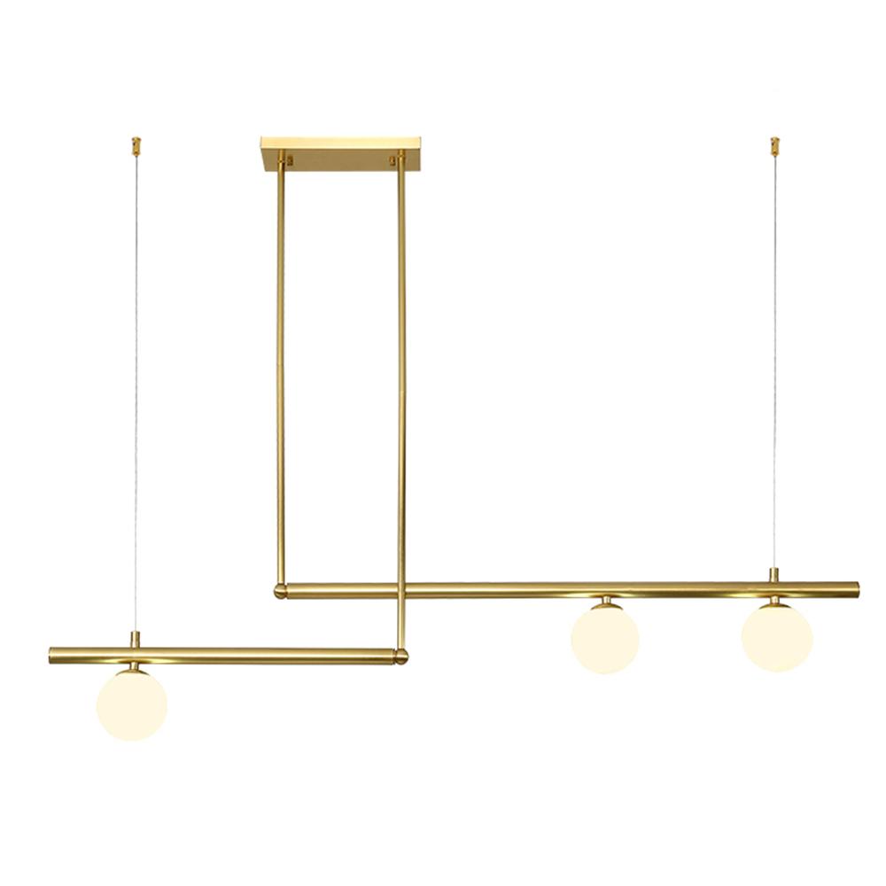 PendantLightia-Modern Minimalist Glass Globe Linear Chandelier-Chandeliers-Brass-