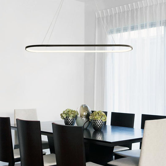 PendantLightia-Modern Minimalist Oval Led Hanging Lights-Pendants-27''-Cool White