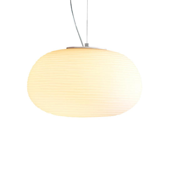 PendantLightia-Modern Ribbed Single White Pendant Light-Pendants-Large-