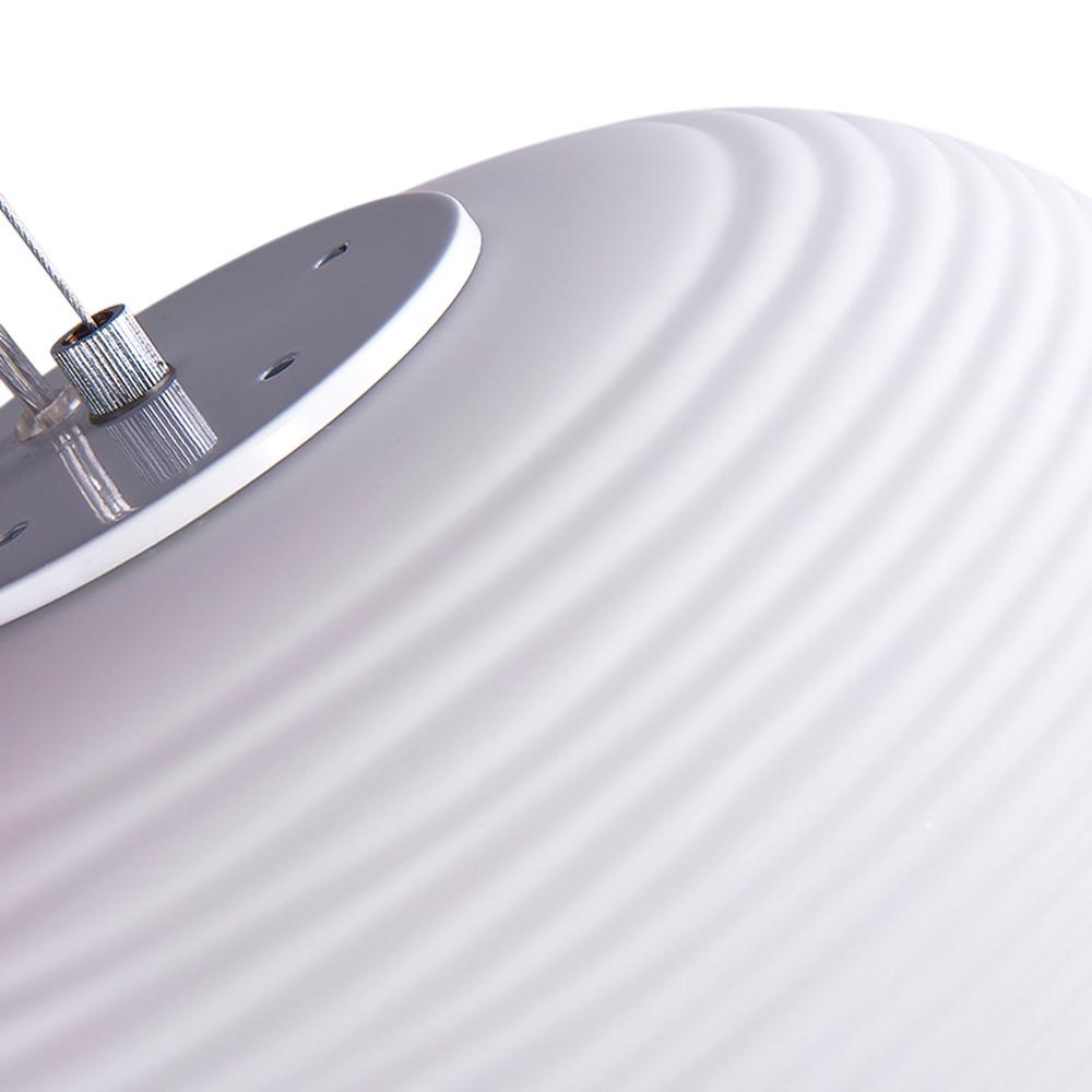 PendantLightia-Modern Ribbed Single White Pendant Light-Pendants-Small-
