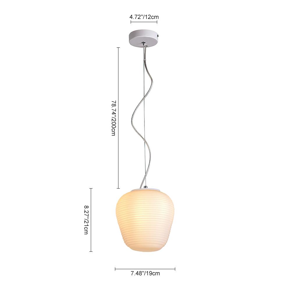 PendantLightia-Modern Ribbed Single White Pendant Light-Pendants-Small-
