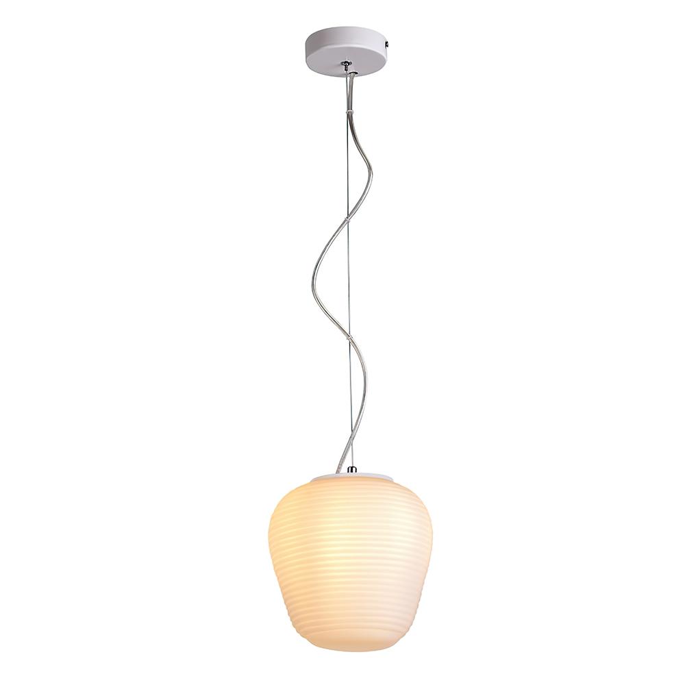 PendantLightia-Modern Ribbed Single White Pendant Light-Pendants-Small-
