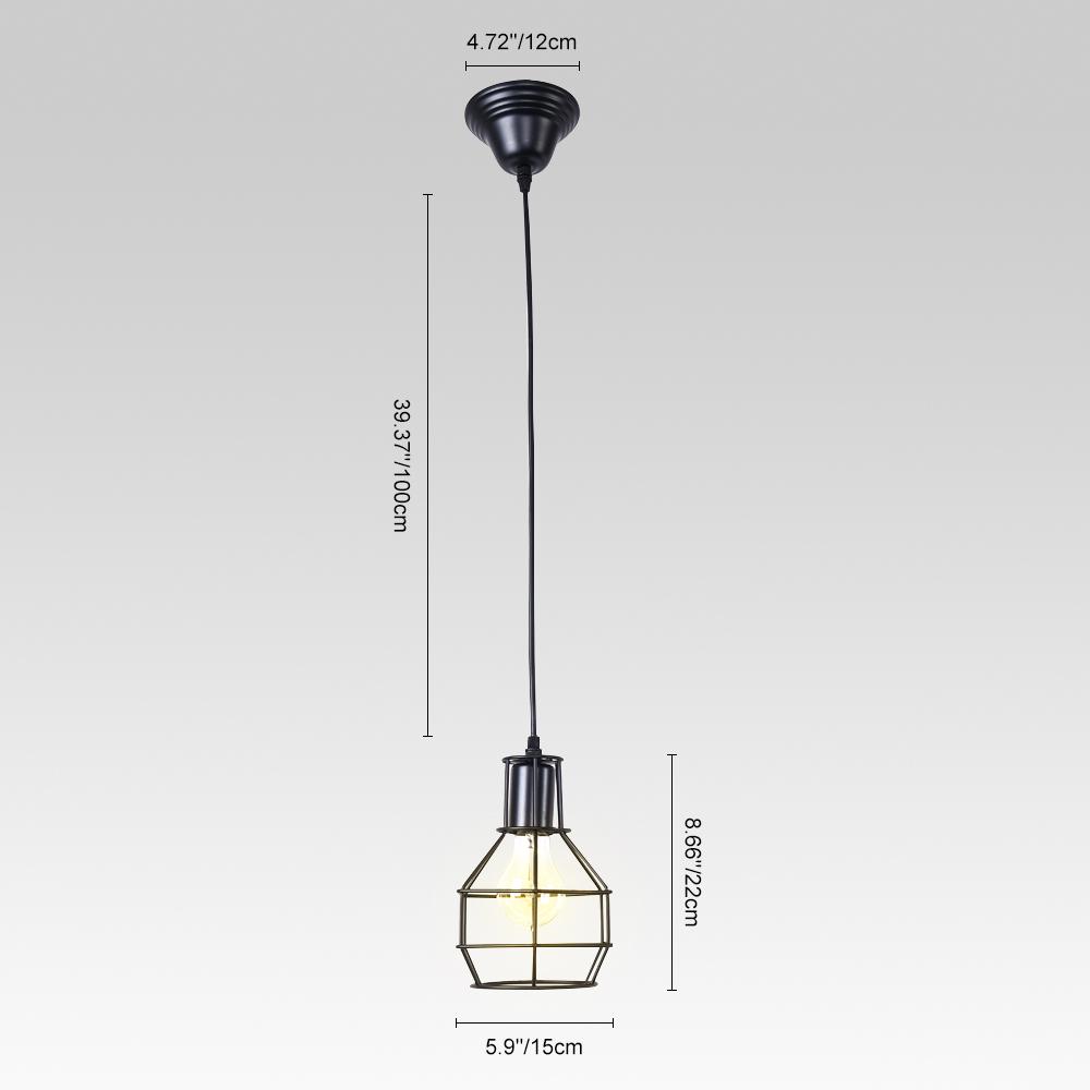 PendantLightia-Modern Single Cage Pendant Light-Pendants-Default Title-