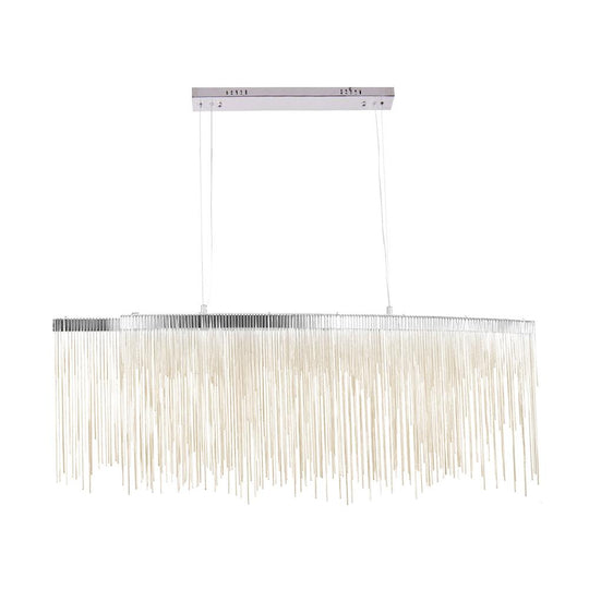 PendantLightia-Modern Style Led Chain Fringe Chandelier-Chandeliers-Chrome-Warm White