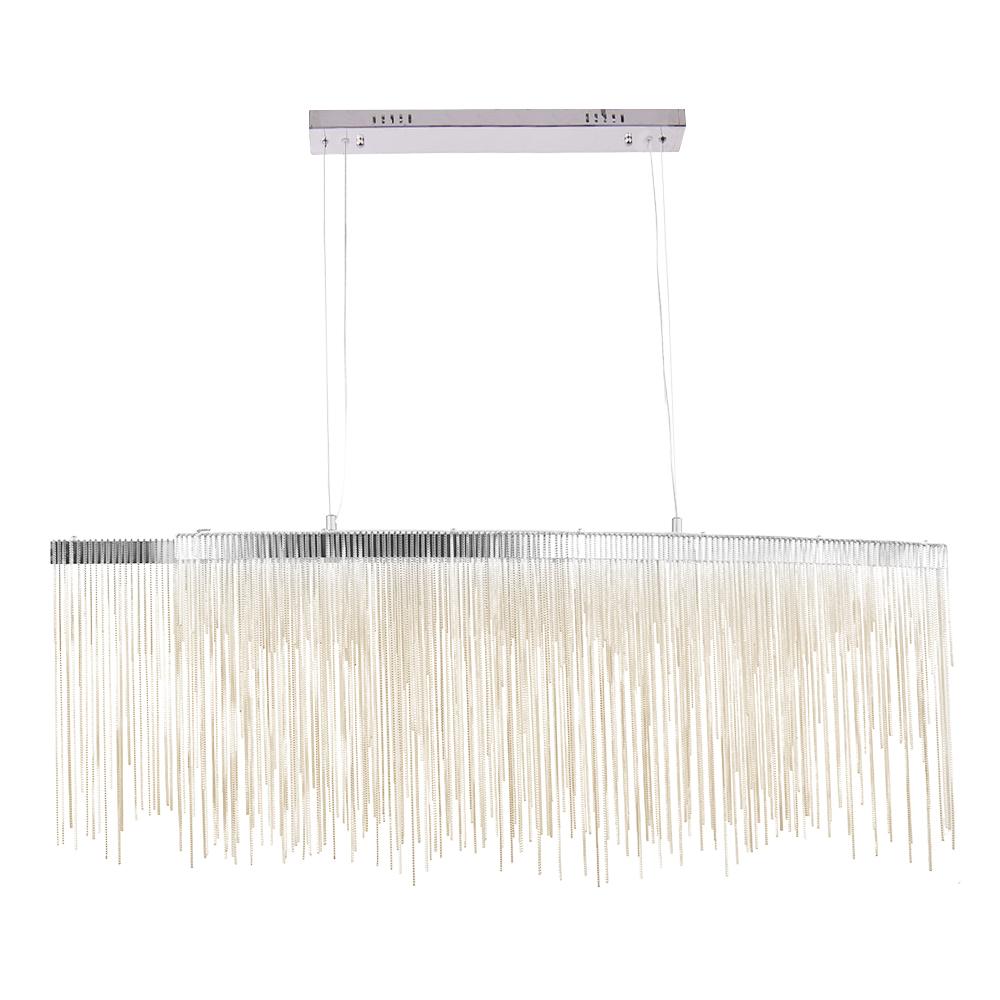 PendantLightia-Modern Style Led Chain Fringe Chandelier-Chandeliers-Chrome-Warm White