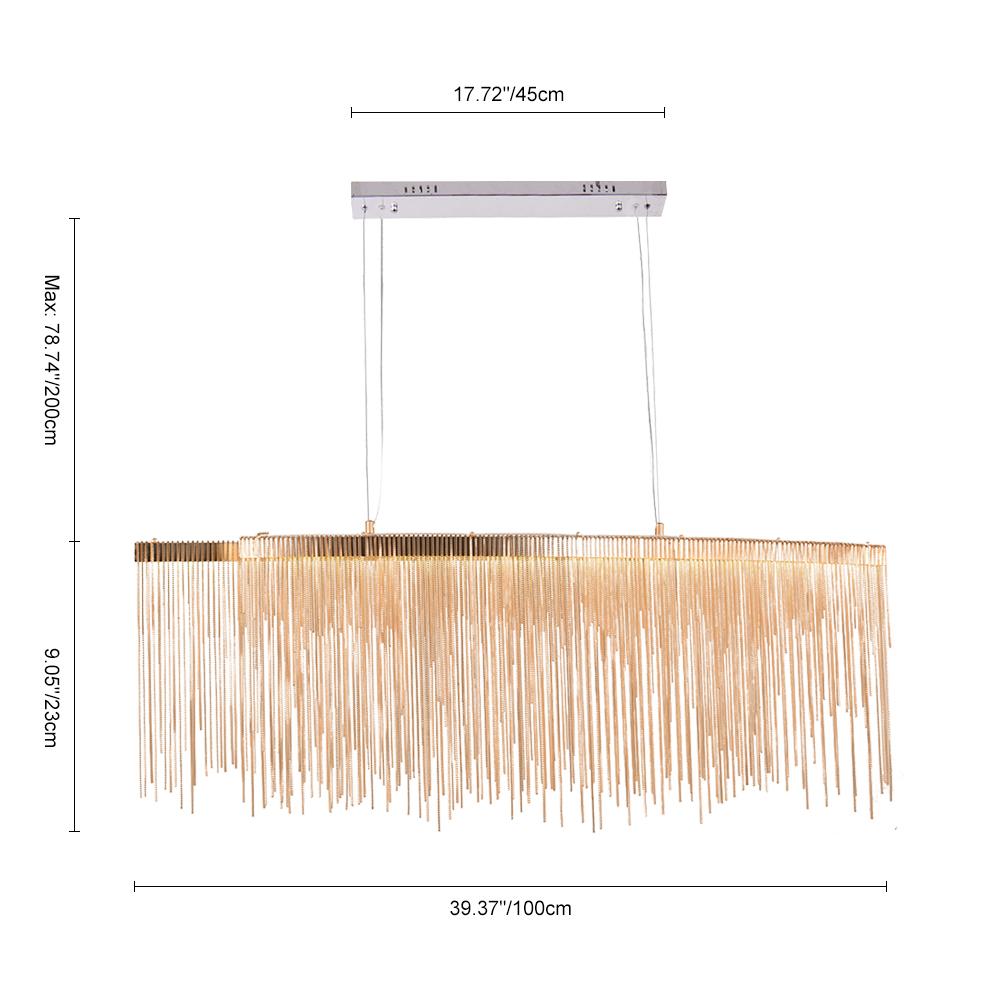 PendantLightia-Modern Style Led Chain Fringe Chandelier-Chandeliers-Gold-Cool White