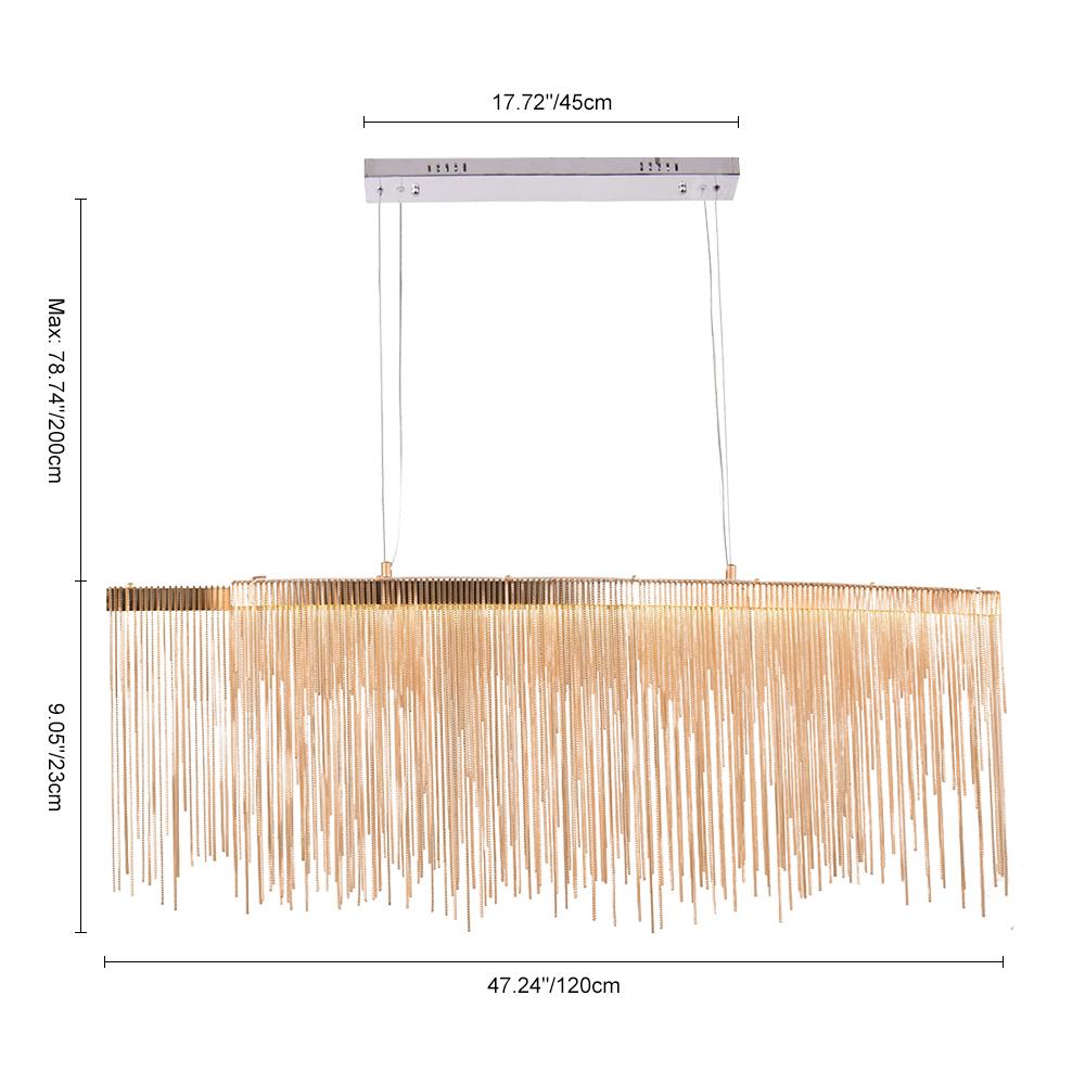 PendantLightia-Modern Style Led Chain Fringe Chandelier-Chandeliers-Gold-Cool White