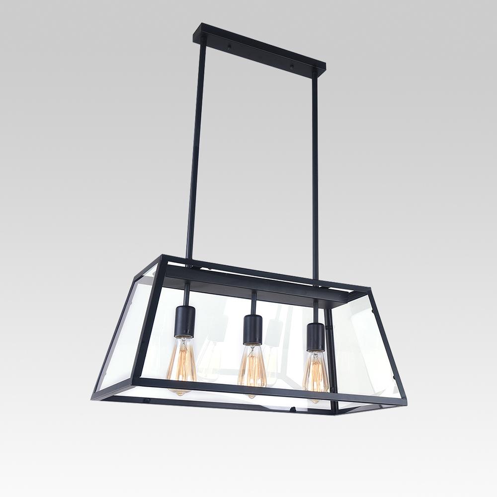 PendantLightia-Modern Three Lights Geometric Chandelier-Chandeliers--