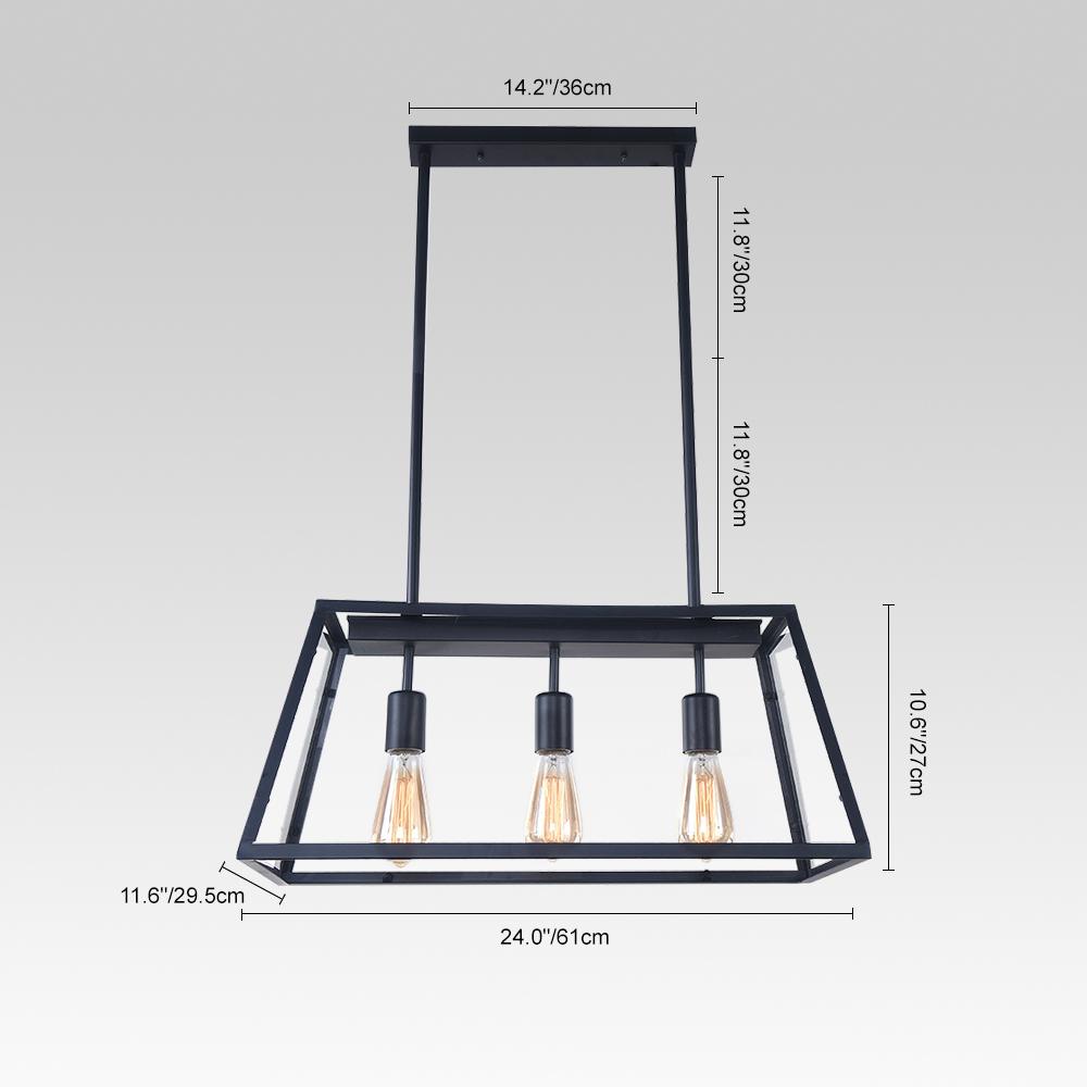 PendantLightia-Modern Three Lights Geometric Chandelier-Chandeliers--