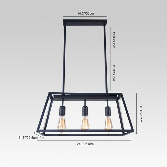 PendantLightia-Modern Three Lights Geometric Chandelier-Chandeliers--