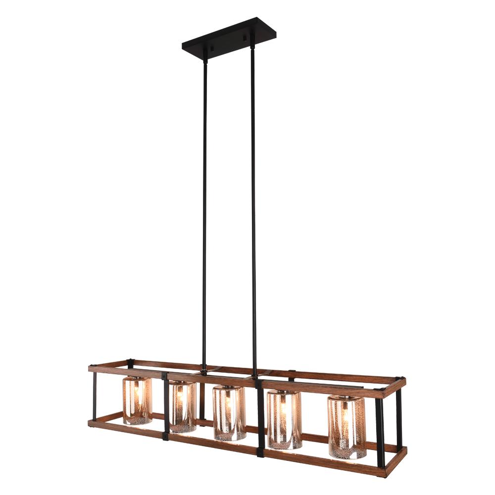 PendantLightia-Rectangular Rustic Farmhouse Chandelier-Chandeliers-Default Title-