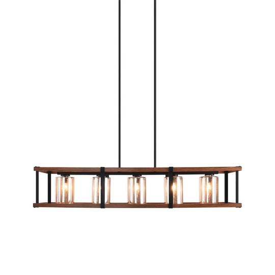 PendantLightia-Rectangular Rustic Farmhouse Chandelier-Chandeliers-Default Title-