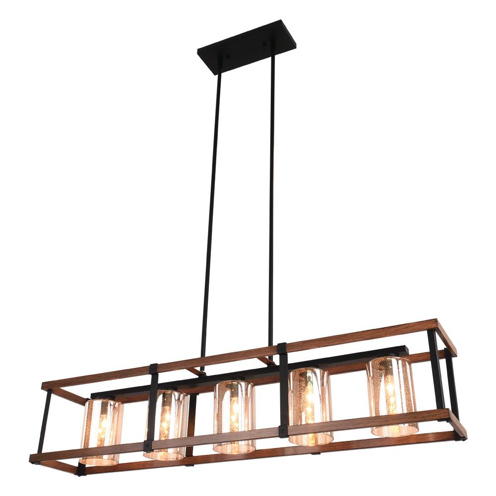 PendantLightia-Rectangular Rustic Farmhouse Chandelier-Chandeliers-Default Title-