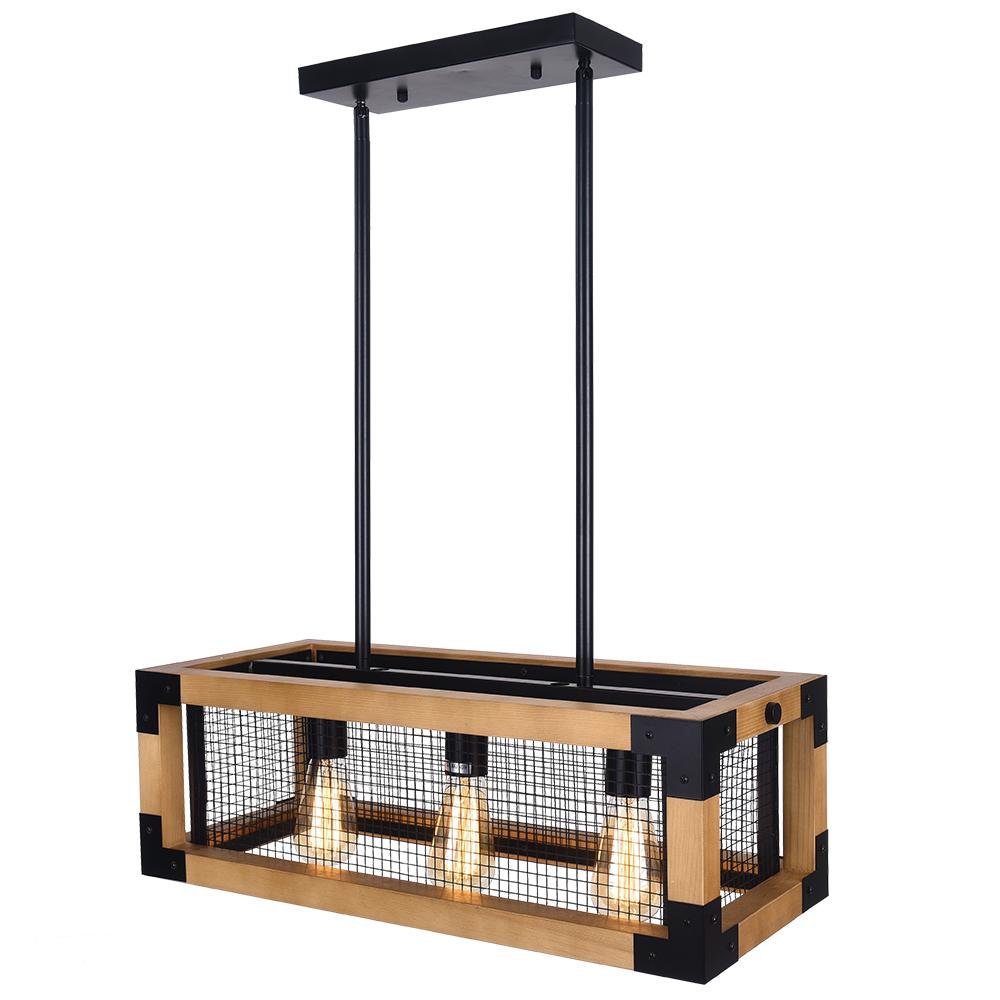 PendantLightia-Rectangular Wooden Farmhouse Chandelier-Chandeliers-Default Title-