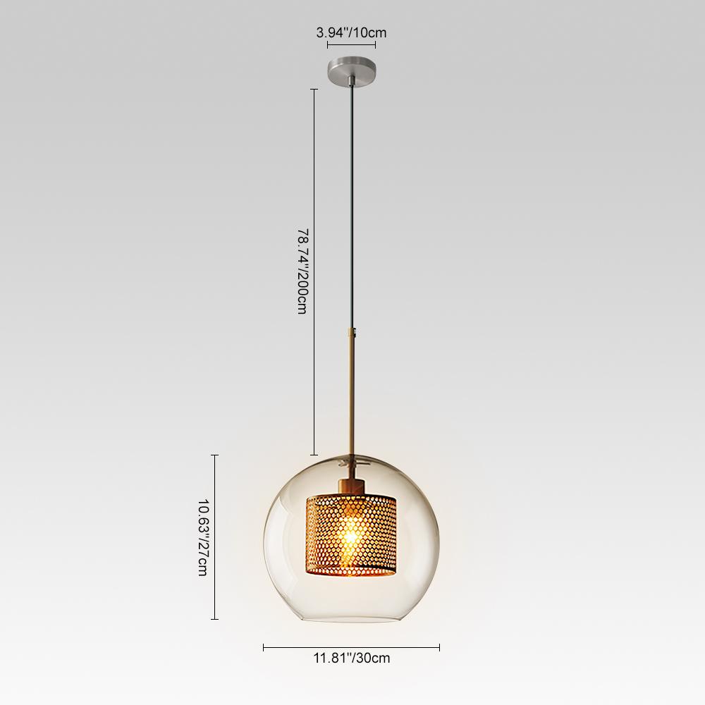 PendantLightia-Single Glass Globe Pendant Light-Pendants-Gold-