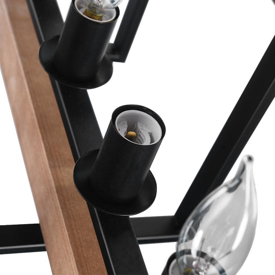 PendantLightia-Wooden Rectangular Farmhouse Chandelier-Chandeliers-Default Title-