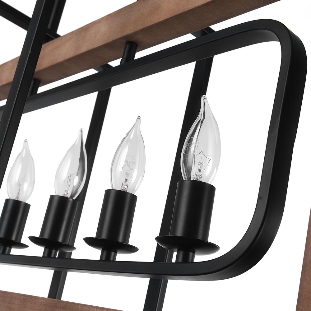 PendantLightia-Wooden Rectangular Farmhouse Chandelier-Chandeliers-Default Title-