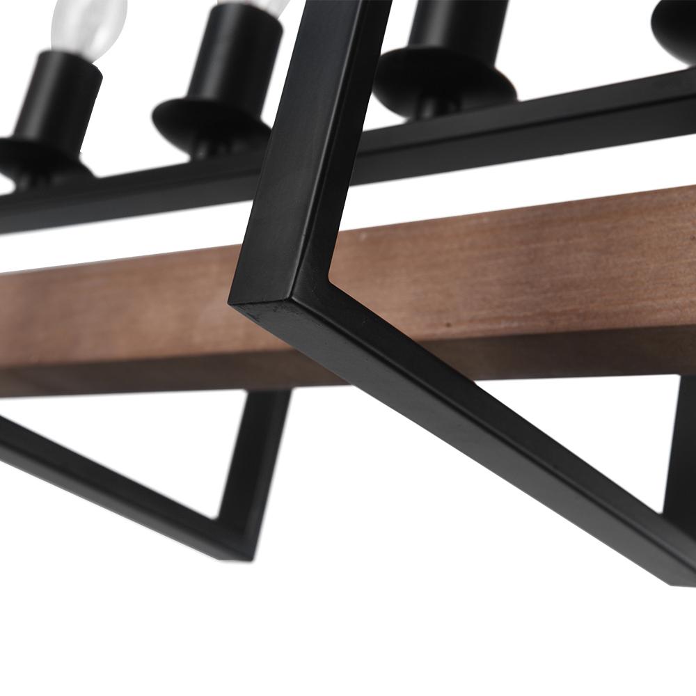 PendantLightia-Wooden Rectangular Farmhouse Chandelier-Chandeliers-Default Title-