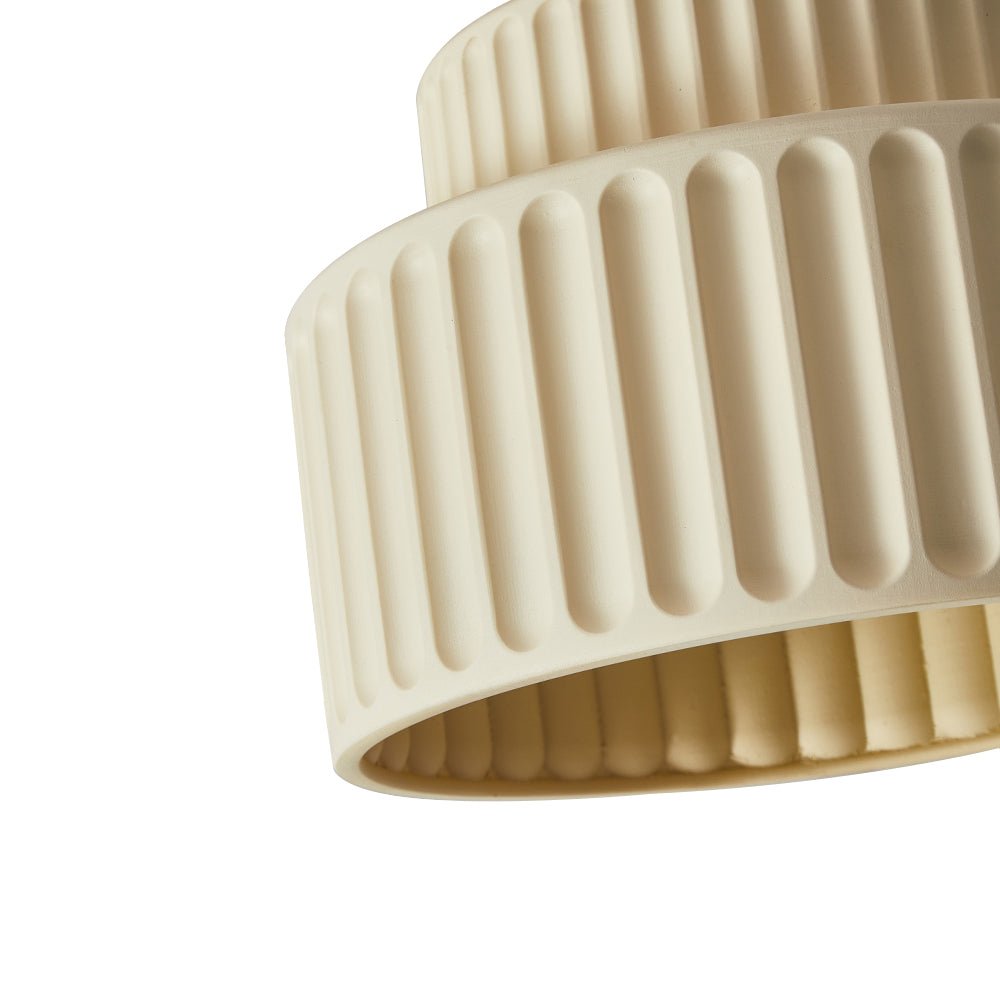 Pendantlightie-1-Light Cream Style Vintage Drum Semi Flush Mount-Semi Flush Mount-Beige-