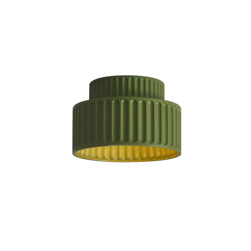 Pendantlightie-1-Light Cream Style Vintage Drum Semi Flush Mount-Semi Flush Mount-Beige-