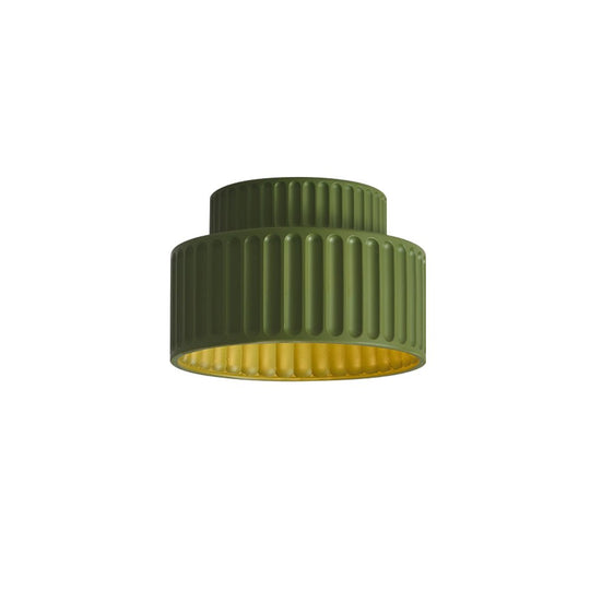Pendantlightie-1-Light Cream Style Vintage Drum Semi Flush Mount-Semi Flush Mount-Beige-