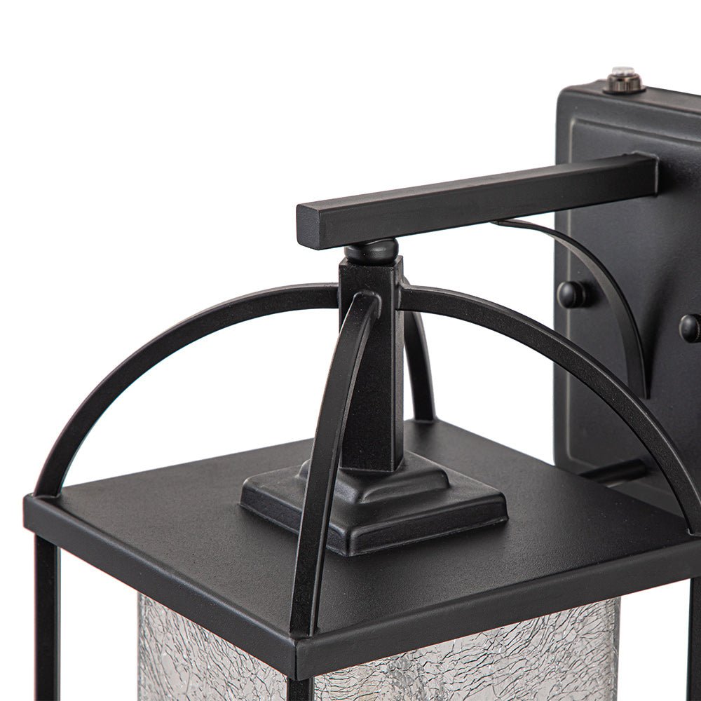 Pendantlightie-1-Light Dusk to Dawn Crackled Glass Outdoor Waterproof Wall Light-Outdoor Wall Light--