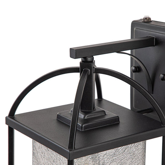 Pendantlightie-1-Light Dusk to Dawn Crackled Glass Outdoor Waterproof Wall Light-Outdoor Wall Light--