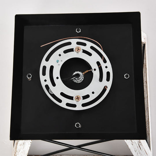 Pendantlightie-1-Light Farmhouse Geometric Flush Mount-Flush Mount-White-