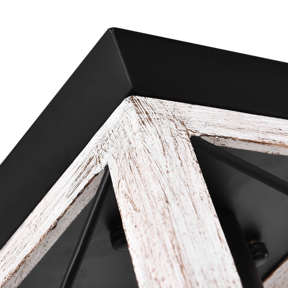 Pendantlightie-1-Light Farmhouse Geometric Flush Mount-Flush Mount-White-